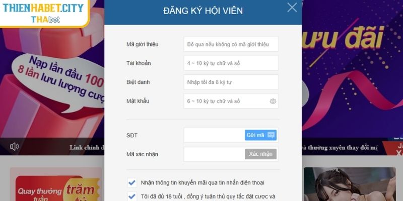 Đăng Ký Thienhabet – Chia Sẻ Cụ Thể Từ A Đến Z Cho Người Mới 2 Những thao tác dễ dàng giúp anh em tạo tài khoản