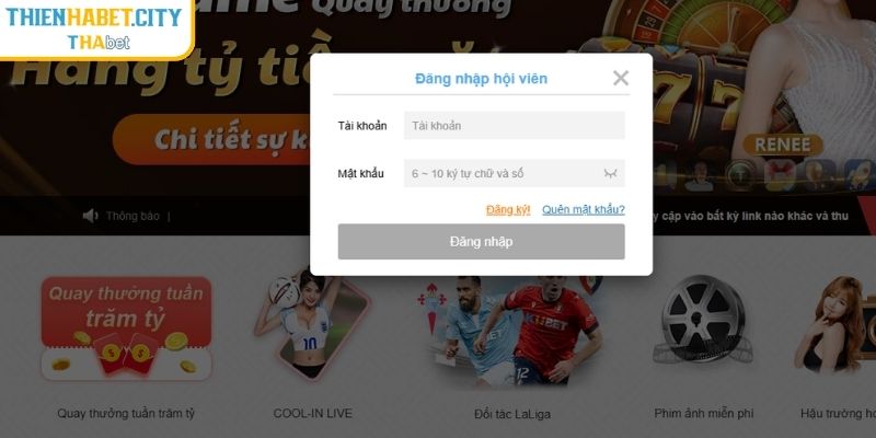 Đăng Nhập Thienhabet Tận Hưởng Những Trải Nghiệm Tuyệt Vời 1 Hướng dẫn từng bước đăng nhập Thienhabet siêu tốc