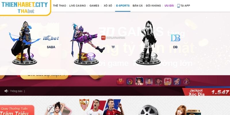 Esports Thienhabet - Sảnh Cược Thể Thao Điện Tử Đỉnh Cao 1 Sức hút của nền tảng cá cược Esports Thienhabet